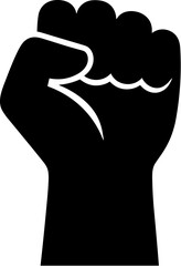 Simple Bold Black Fist Raised Up Symbol Icon Silhouette