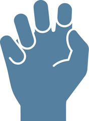 Simple Solid Hand Raised Up Three Fingers Sign Icon