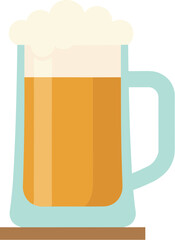 Flat Design Pint of Craft Beer with Foam Illustration