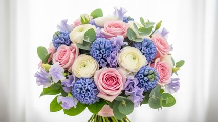 Beautiful bouquet of pink, white, and purple flowers for special occasions