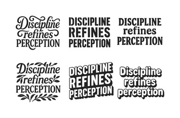 Obraz premium Harmonious Lettering Grid. Discipline refines perception. Set lettering. harmonious lettering variations of the same emblematic concept, each with different
