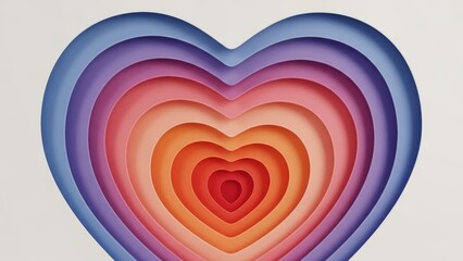 Vibrant layered heart design with colorful gradient effect