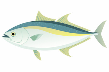 Fototapeta premium A detailed illustration depicting a bluefin tuna swimming sideways