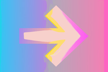 Colorful abstract arrow pointing to the right with a vibrant background