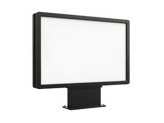 Modern digital display screen with black frame and stand