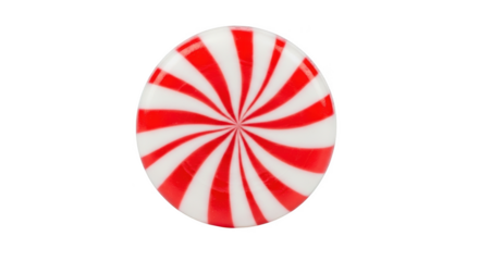 Red and png isolated transparent background white swirled hard candy on black background sweet sugar