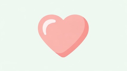 Pastel pink heart symbol on light green background