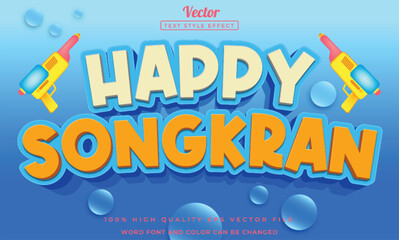 Editable text effect happy songkran