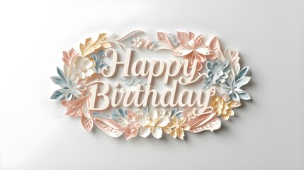 happy birthday simple design with white background