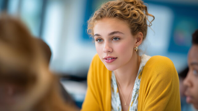 Education coordinator reviewing schedules and student lists in a school office, supporting smooth academic operations and student services. cinematic color correction, natural uneven lighting yet