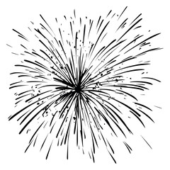 Naklejka premium Line art illustration of a firework depicting an explosion for celebration designs