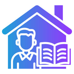 Homework Responsibility glyph gradient icon