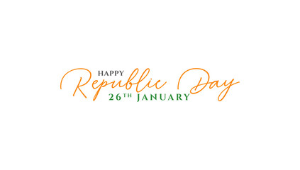 Clean Line Art Happy Republic Day Minimal Typography © Swastika