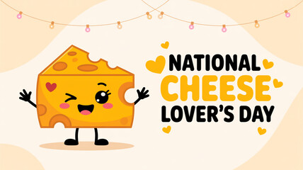 Celebrating national cheese lover s day with a cute anthropomorphic cheese illustration
