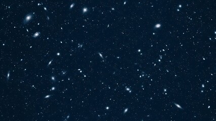 Fototapeta premium Dark blue starry night sky with white stars and stardust celestial space