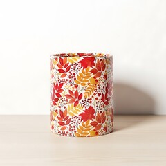 Floral patterned cylinder vase