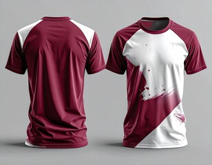 Front and back of a sports jersey with a color scheme