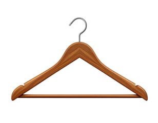  Classic Wooden Coat Hanger Illustration PNG