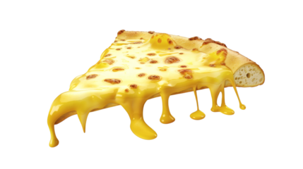 Melted cheese pizza slice 3D render icon on a white background isolated