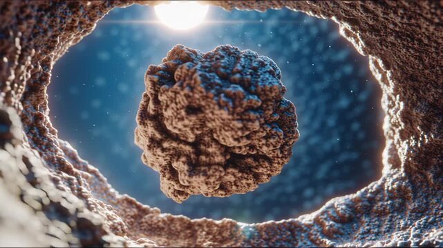 3D Medical Animation of Kidney Stone Blocking Ureter, Renal Calculus Moving Inside Urinary Tract