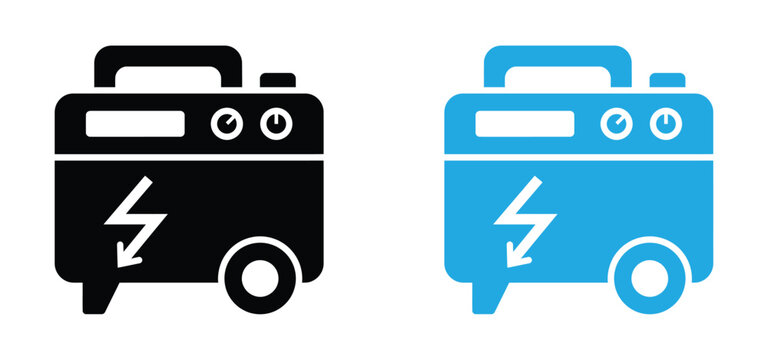 Electric generator icon. Portable power generator icons. Portable power generator icon Outline vector symbol sign