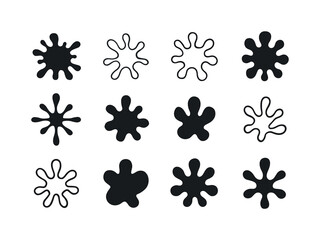 Fototapeta premium Paint Splash Icons. Splash of paint. Icon set. Set Logo of Splash of paint: Liquid Splash Shape. harmonious logo variations of the same emblematic concept,