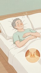 A sleeper with airway focus inset highlighting breathing health and sleep apnea awareness