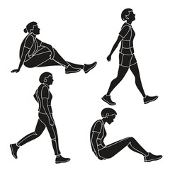 Illustrations of various exercise poses