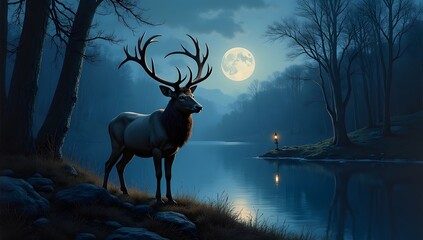 Beautiful deer in forest