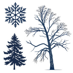 Winter nature illustration