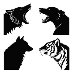 Silhouettes of wild animals