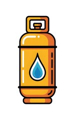 Propane gas cylinder with water droplet symbol on side