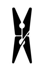 Black clothes peg icon for laundry or clothing organization needs