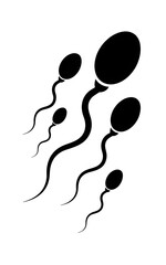 Sperm cells moving in a fluid environment