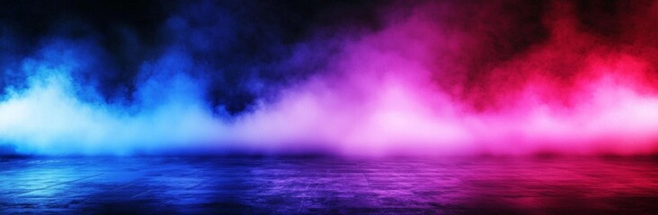 Atmospheric Night Scene with Concrete Pavement