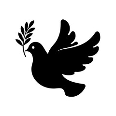 Black Dove with Olive Branch, A Symbol of Peace and Hope