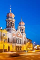Fototapeta premium Great Synagogue (1892, E. Klotz, the largest in CR) Pilsen town, Czech republic