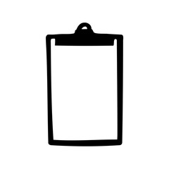 Isolated black clipboard vector graphic element on a plain white background