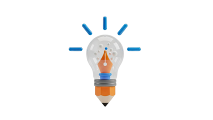 3D Illustration of a Lightbulb Idea