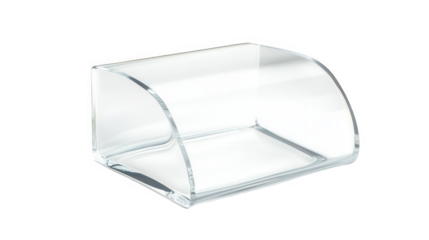 transparent acrylic riser used for displaying jewelry or luxury items on transparent background