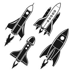 Collection of rocket silhouettes