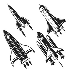 Collection of rocket illustrations