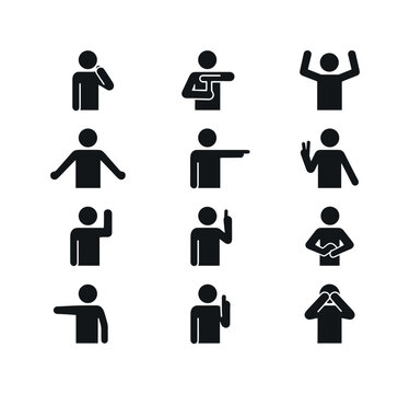 Basketball Referee Icons. Basketball referee signals. Solid icon set of Basketball referee signals: foul signal, timeout signal, traveling signal, three-second