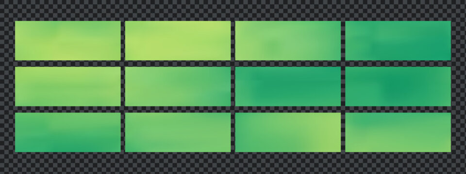 Collection of bg abstract spring gradient green background designs with flowing light waves, soft blur, and organic depth. Great for nature-inspired branding, templates, and elegant bg, spring visuals