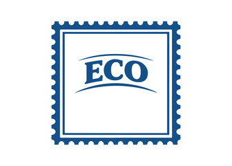 Obraz premium eco postage stamp vector icon on a white background Vector postage stamp on a white background