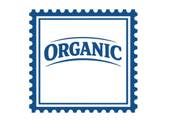 Obraz premium organic postage stamp vector icon on a white background Vector postage stamp on a white background
