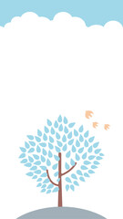 冬の季節のベクターイラスト　寒中見舞い