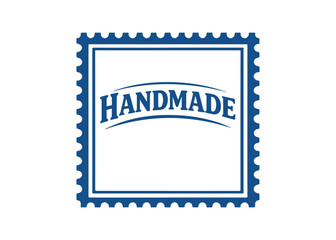Obraz premium handmade postage stamp vector icon on a white background Vector postage stamp on a white background