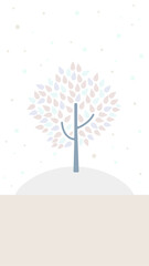 冬の季節のベクターイラスト　寒中見舞い