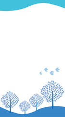 冬の季節のベクターイラスト　寒中見舞い